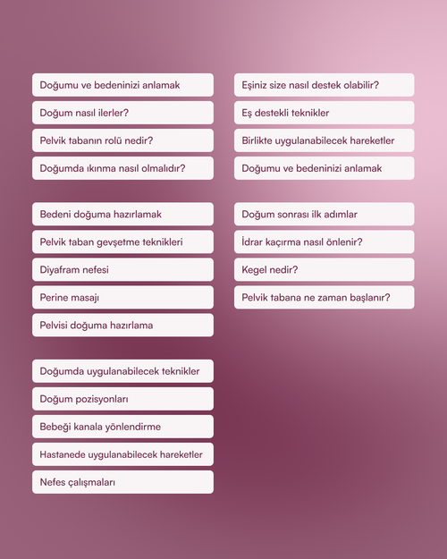 Bedenimi Doğuma Hazırlıyorum Eğitim Kaydı
