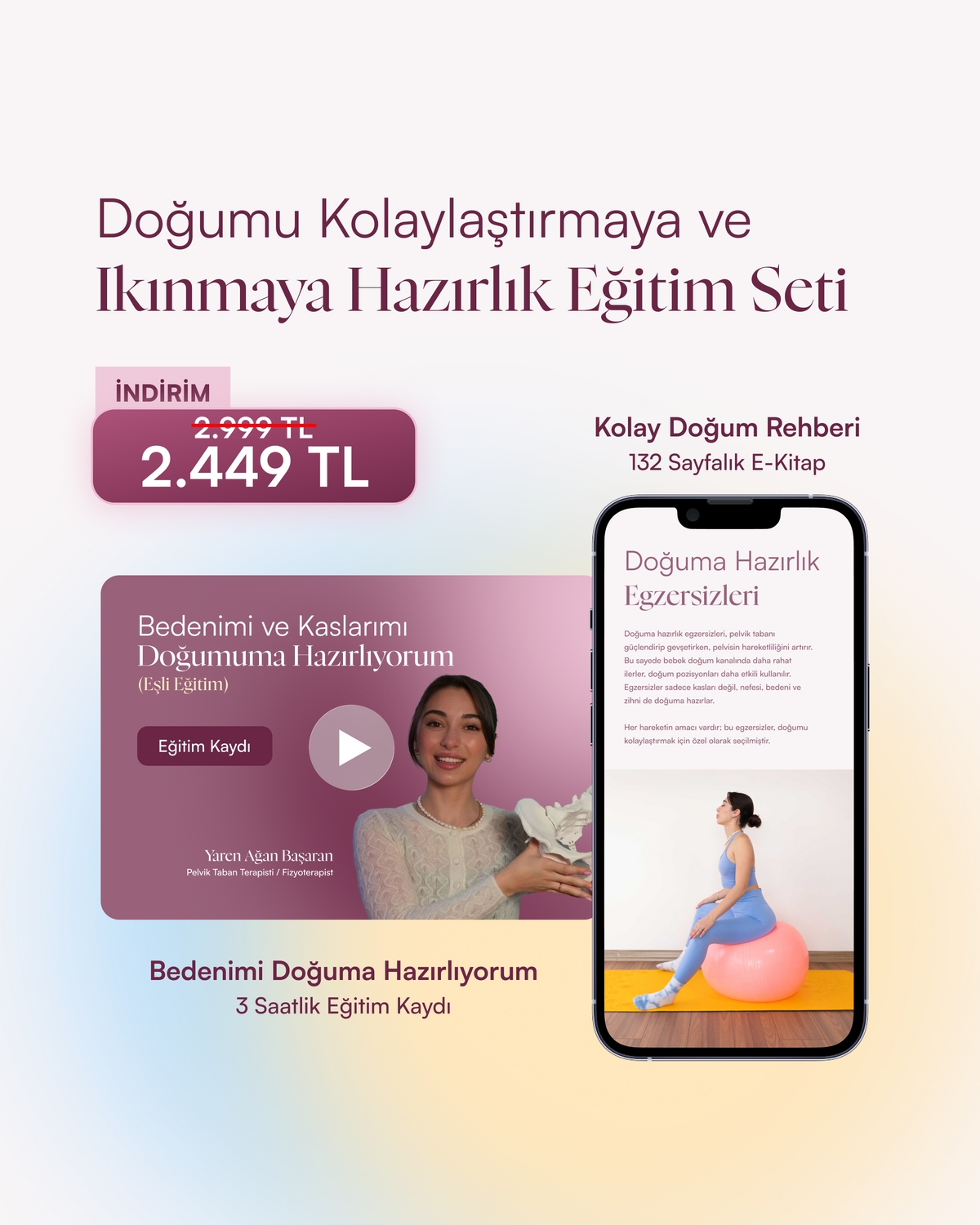 DOĞUMA HAZIRLIK EĞİTİM PAKETİ (Kitap ve Eğitim Kaydı Bir Arada)